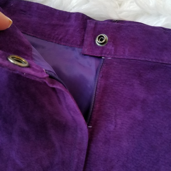 Fashion Attitudes Purple Suede Skirt - Picture 4 of 6